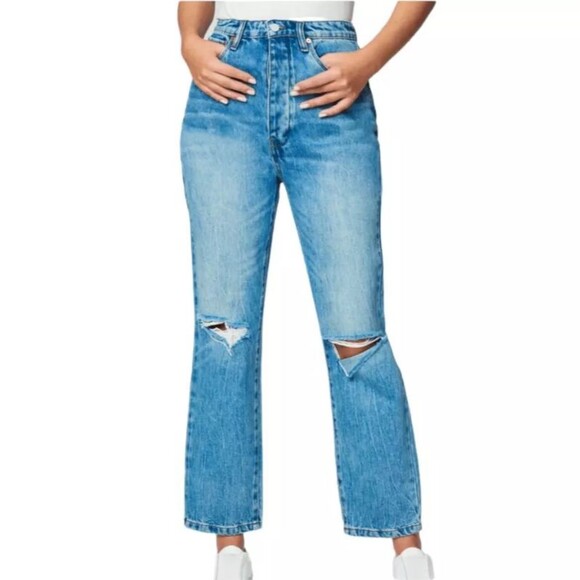 Blank NYC Womens Jeans Size 24 Mid Rise Loose Fit Jean Button Fly Distressed NWT - Picture 2 of 16